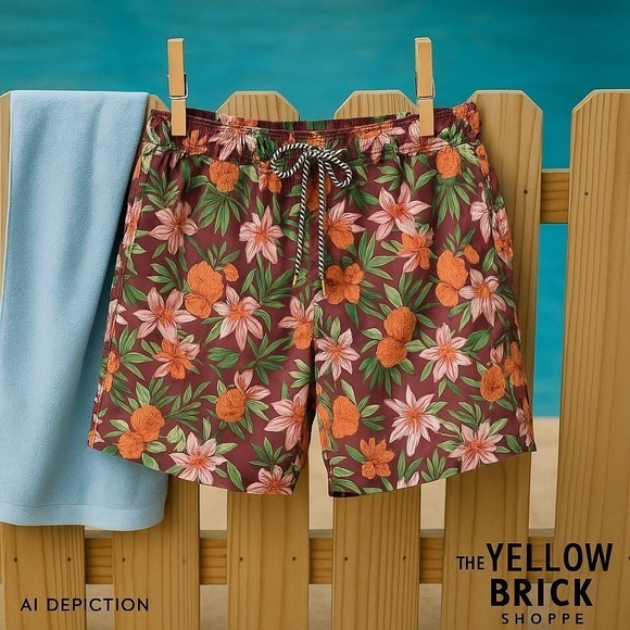Other - Boardies Apparel Men's Swim Trunks  Size Small  Tropical Pineapple Floral Print